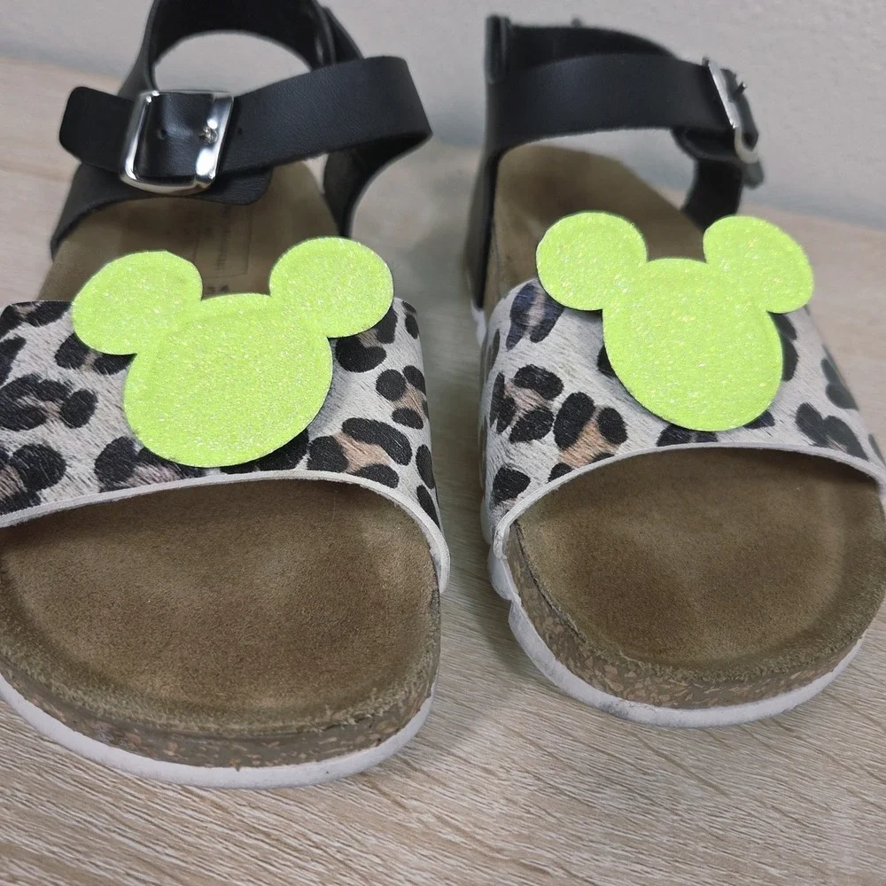 MOA Concept Disney Leopard Mickey Cork Sandals Kids EU 34 Made in Italy